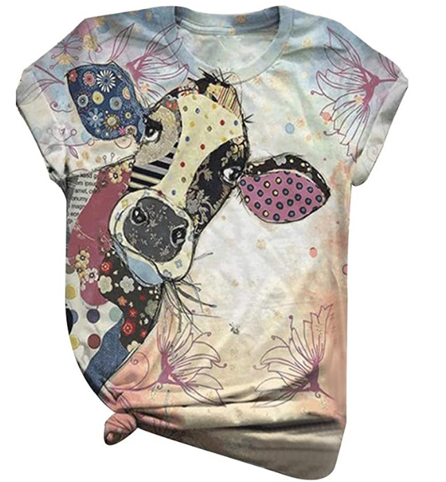 Animal 3D Digital Printing Casual Short Sleeve