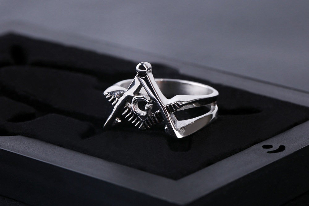 Stainless Steel Jewelry Ring Ring Personalized Titanium Steel Men's AG Letter Ring