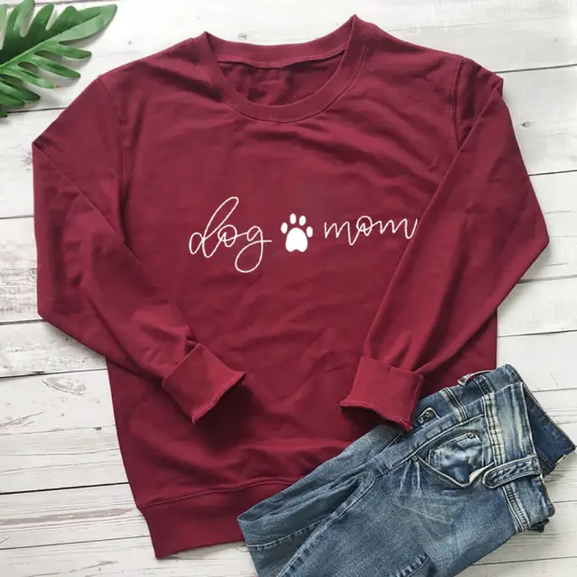 New Foreign Trade Long Sleeved Sweater Theme Sweater Wine Red - Shop at LoveMi