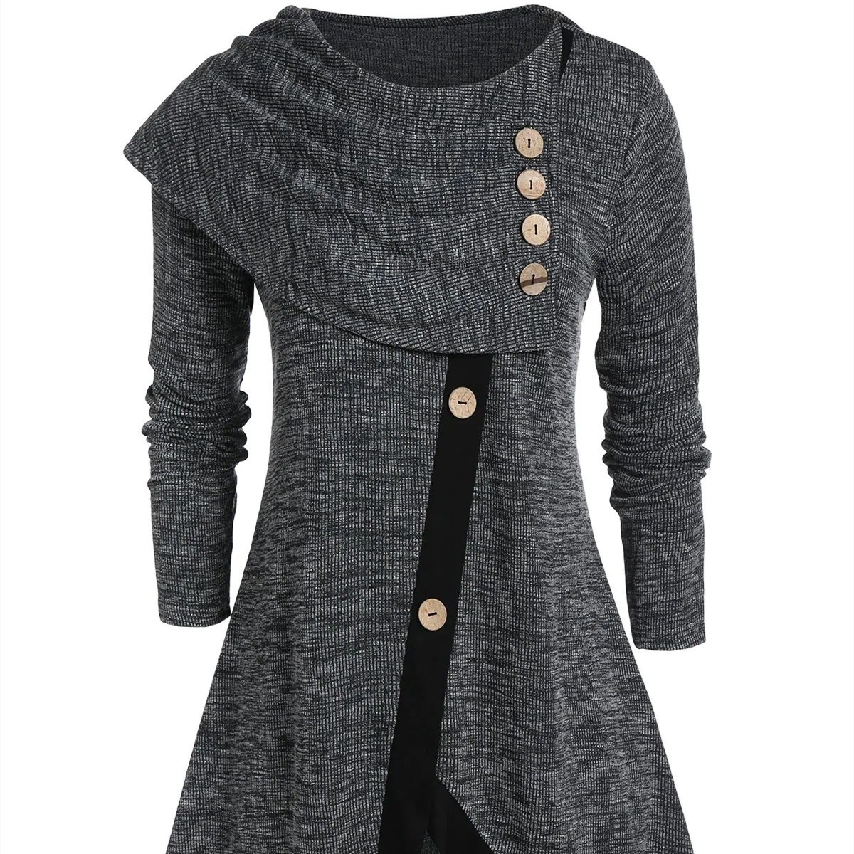 European And American New Women's Stitching Contrast Dress