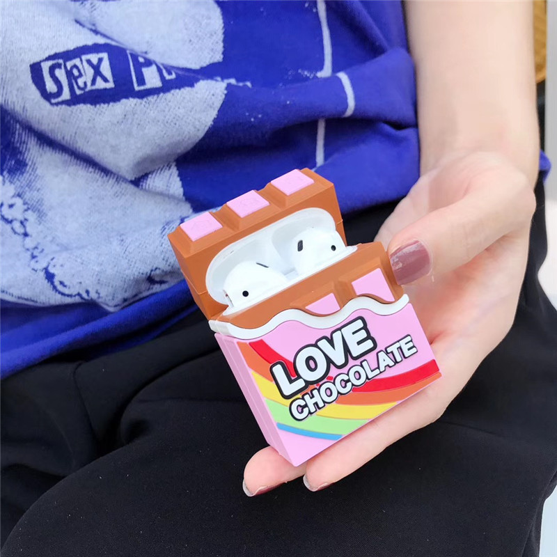 Compatible with Apple, Creative Rainbow Chocolate Cute Bluetooth Earphone Soft Case