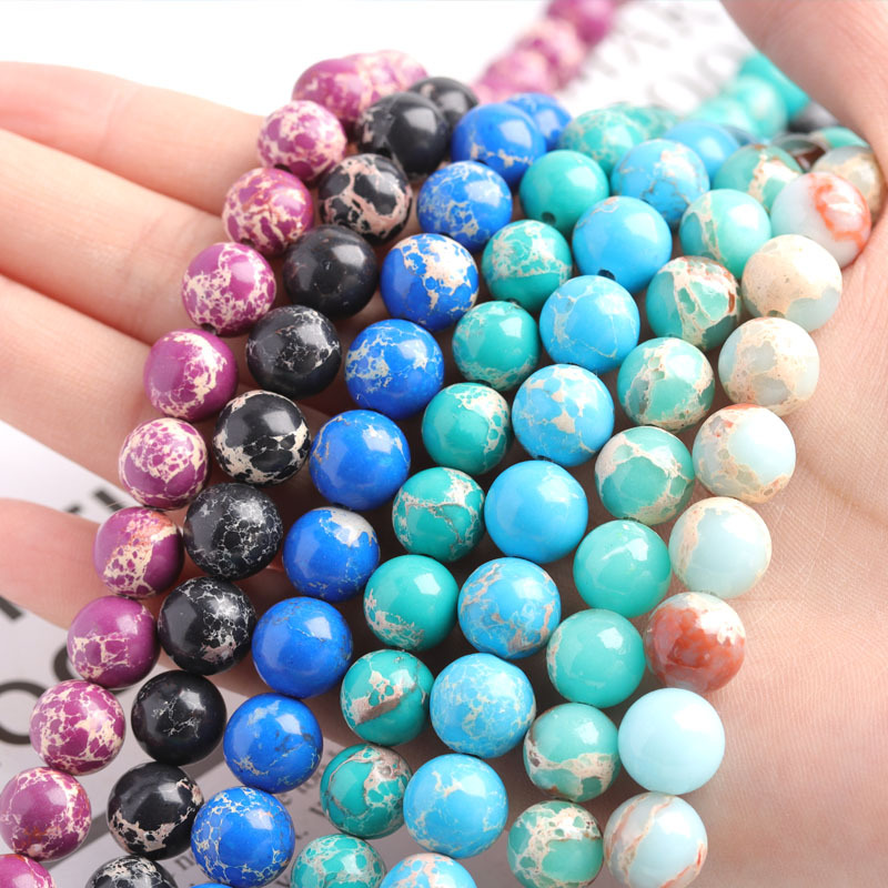 Natural Imperial Stone Loose Beads Shoushan Stone Round Beads Emperor Stone Beads