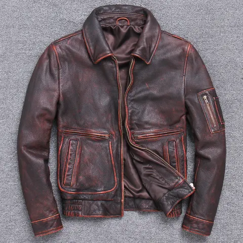 Thick Leather Casual Make Old Jacket