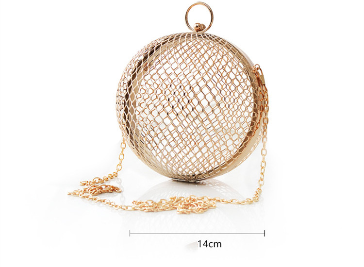 Hollow Metal Temperament Spherical Shoulder Bag