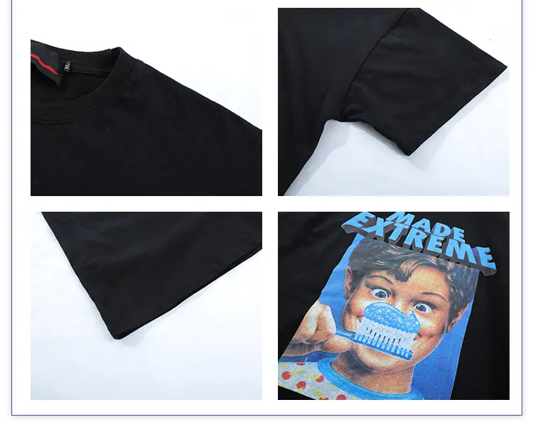 Retro Funny Portrait Print Oversize Short Sleeve