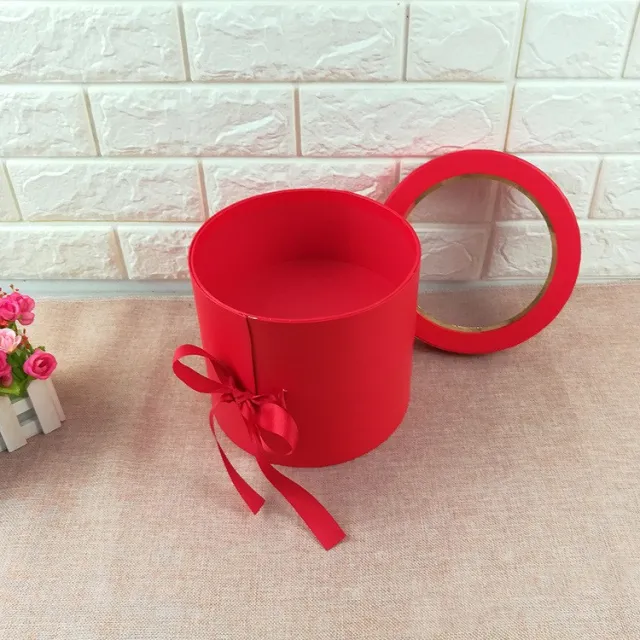 Double Rotating Cylinder Gift Box Flower Gift Box Red - Shop at LoveMi