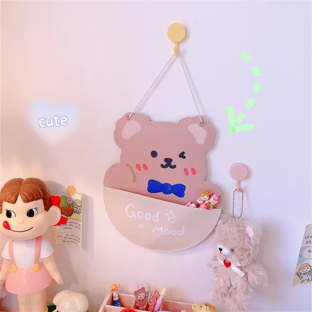 Bedroom Wall Hanging Bag Home Bedroom Decoration Storage Storage Hanging Bag Bear - Shop at LoveMi
