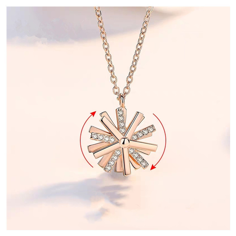 Rotating Smart Pendant Sunflower Windmill Clavicle Chain