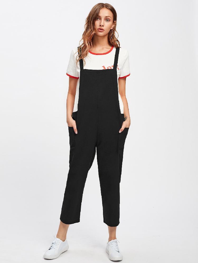 Casual Style Overalls Fashion Overalls Suspenders Cropped Trousers