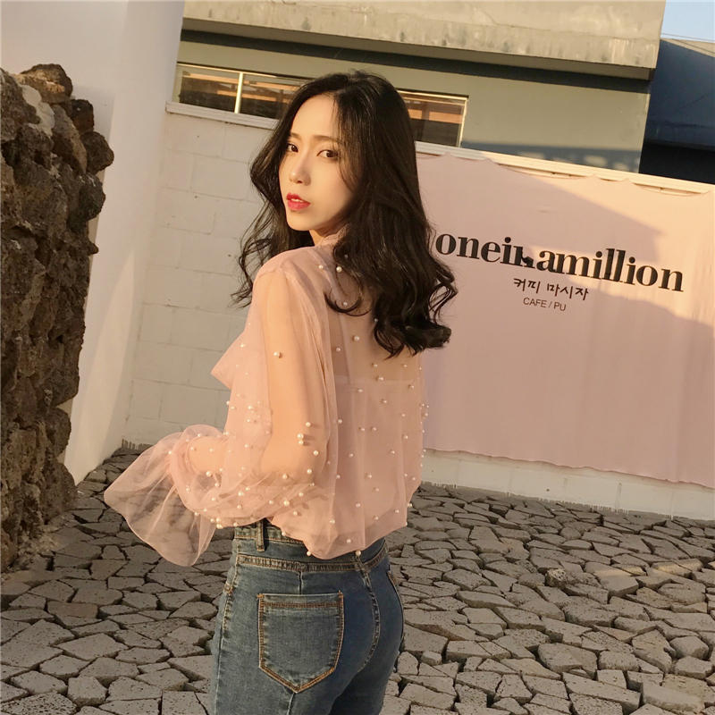 Two Piece Lace Up Bow See Through Top Camisole