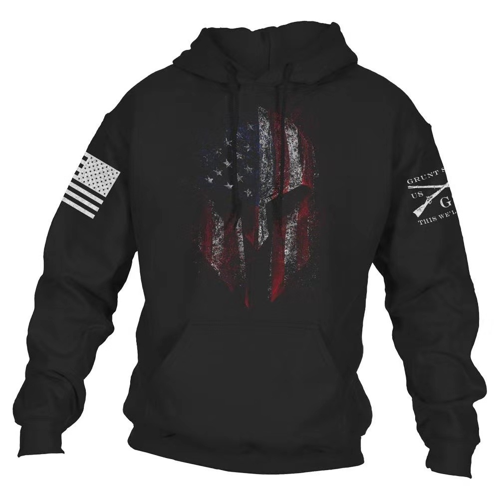 Men's Hooded Printed Long Sleeve Sweatshirt