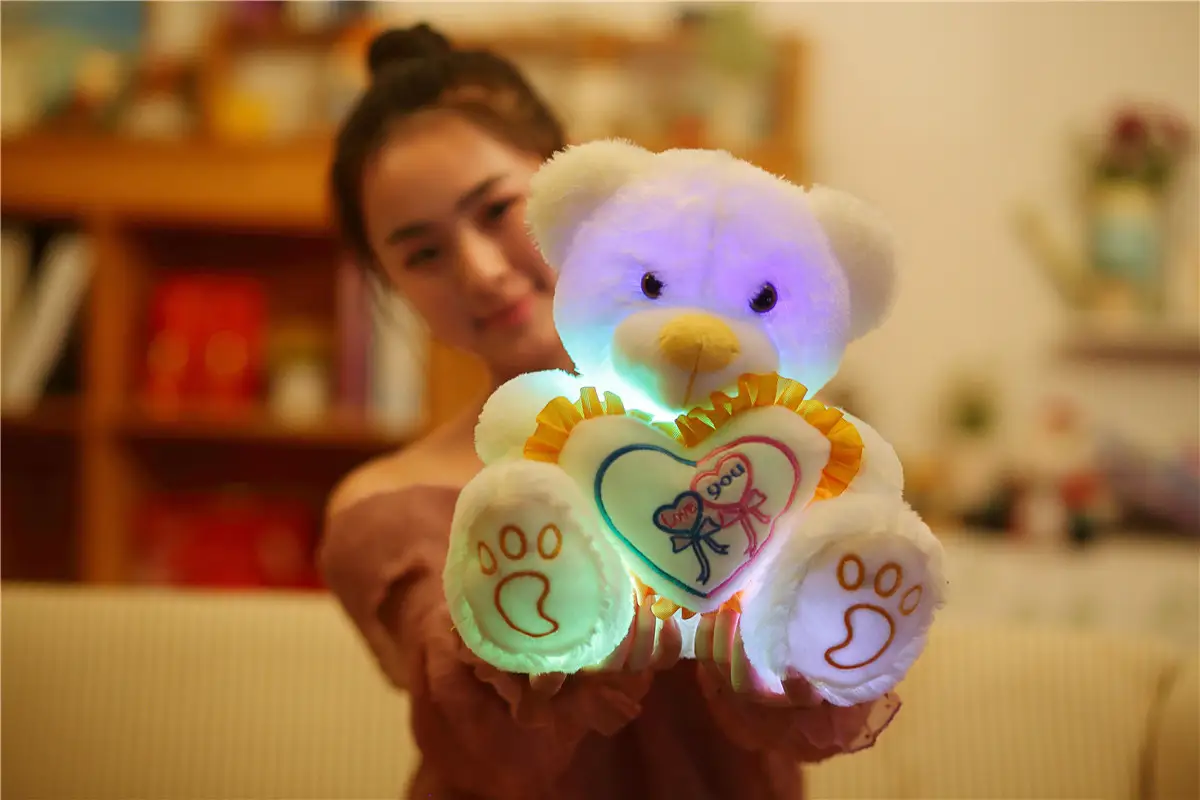 Multicolored Glowing Buttons Bear Doll Fluorescent Colorful