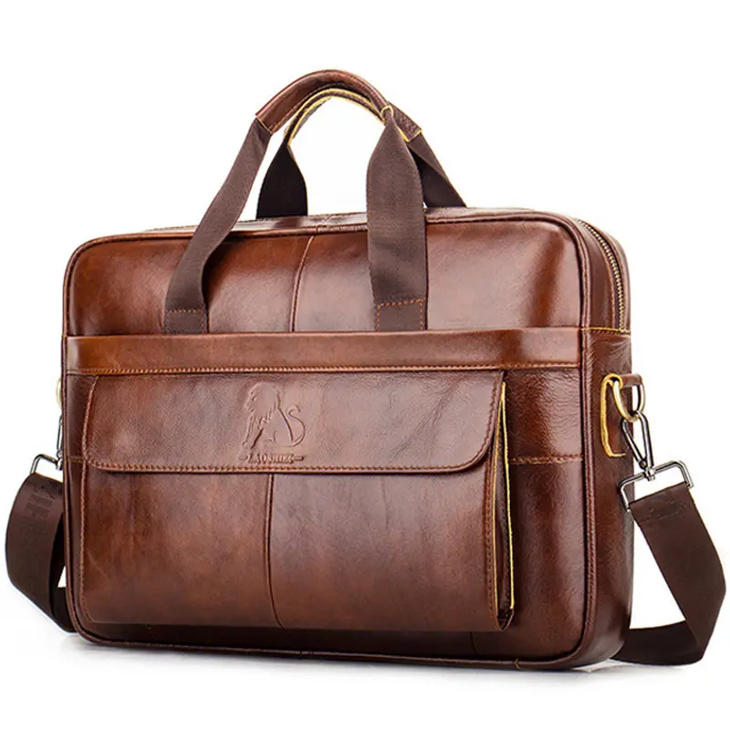 Leather Hand-carried Top Layer Cowhide Business Briefcase