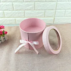 Double Rotating Cylinder Gift Box Flower Gift Box - Pink - View 1