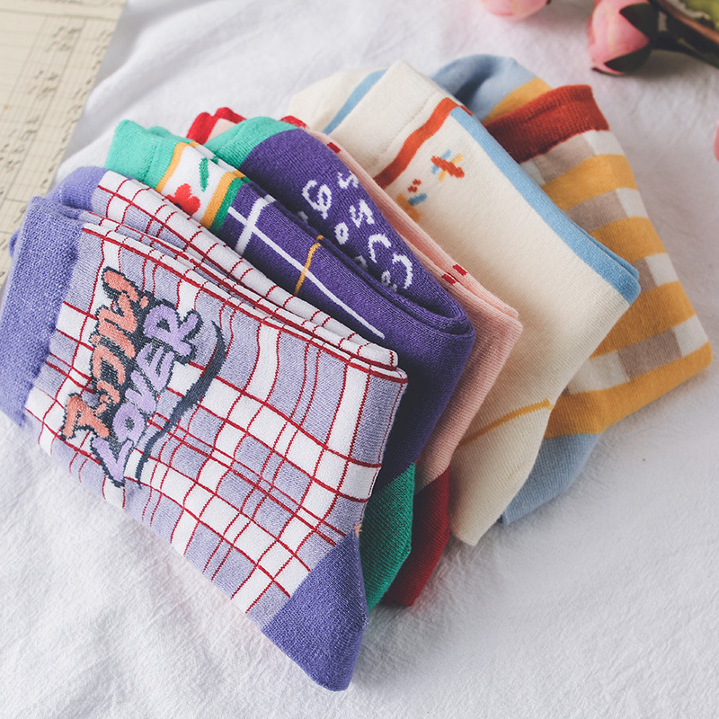 New Women's Socks Pure Cotton Creative Personality Tube Socks