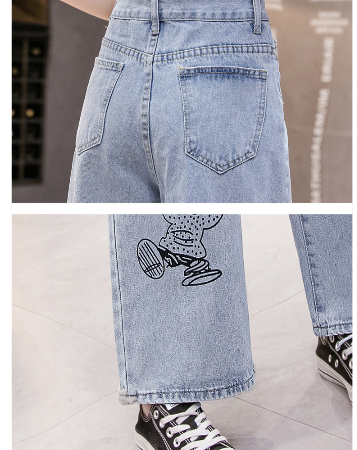 Women's High-waist Straight-leg Denim Trousers