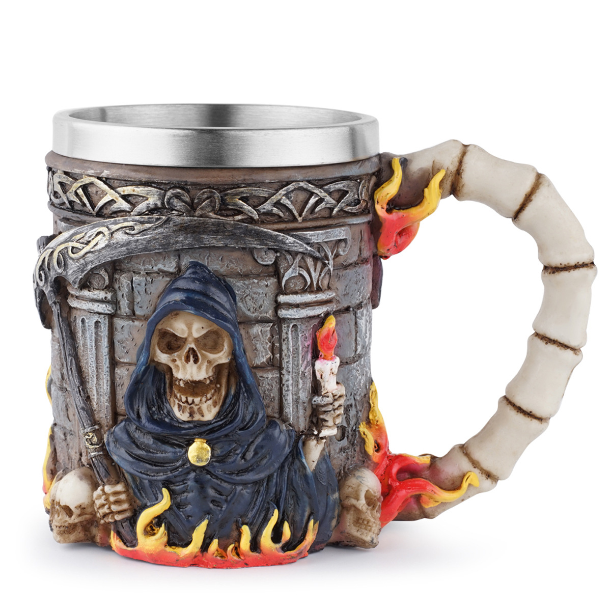 Printing Halloween Mug Metal Wine Glass Skull Mug (5style)