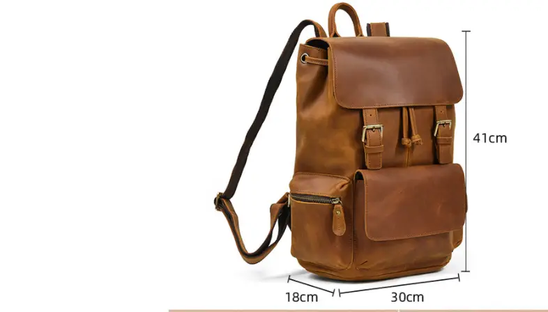 Men's Retro Casual Crazy Horse Leather Retro Ladies Backpack
