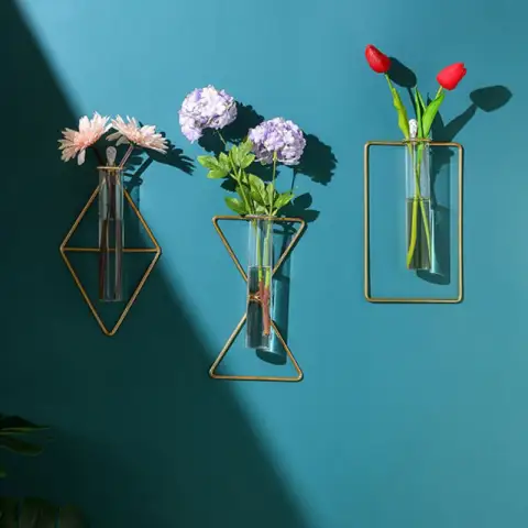 Nordic Wind Golden Wall Hangings Hanging Vase Hydroponics