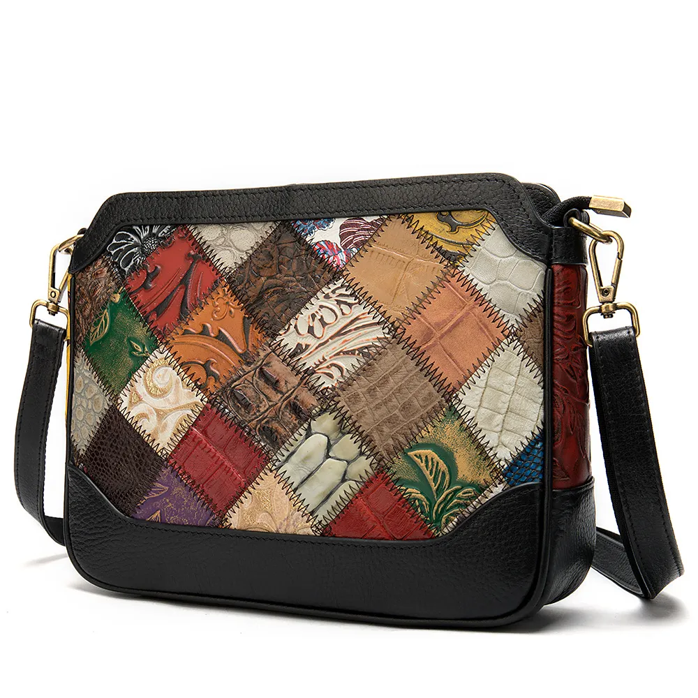 One Shoulder Bag Made Of Cow Hide And Colored Lady's Satchel - Red