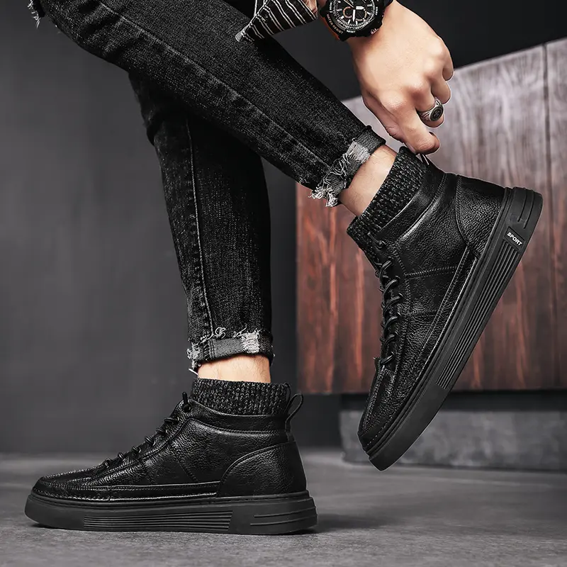 Men's Tooling Plus Fleece Warm High-top Martin Boots