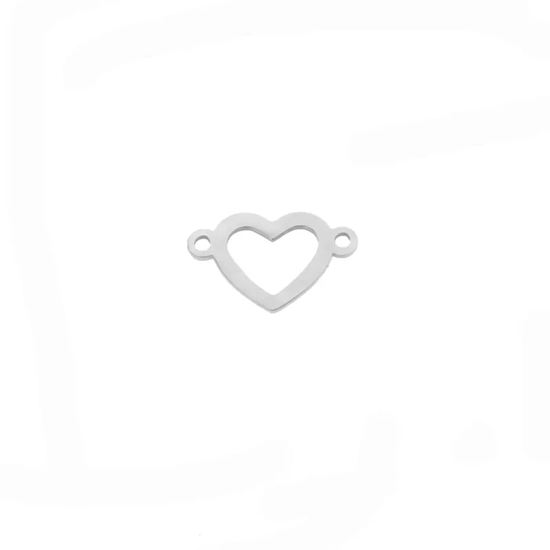 Double Hole Heart Shaped Stainless Steel Hollow Love Pendant - Aldy657 Steel