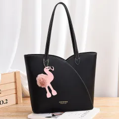 Popular Bag Hit Color Tote Bag Nordic Style Fashion Satchel Net Red Female Bag - Black - View 1