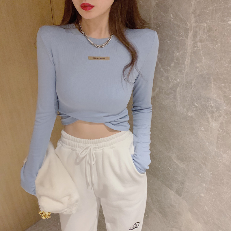 Shoulder Pads Bottoming Shirt Women Autumn And Winter Short Tight