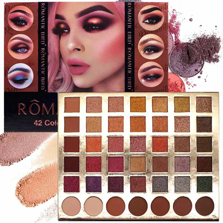 Pearly Matte 42-color Earthy Light Peach Orange Eyeshadow Palette - As Shown
