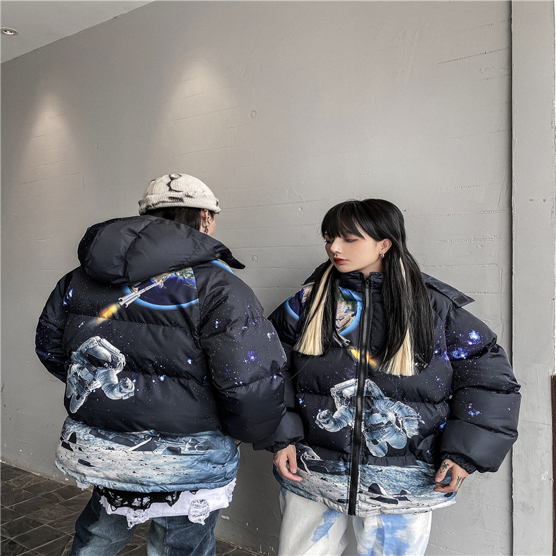 Winter Tide Brand Space Astronaut Cotton Jacket Men's Thick Coat