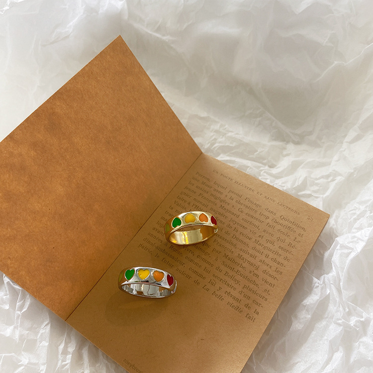 Ring Girl, Colorful Oil Dripping Love Ring