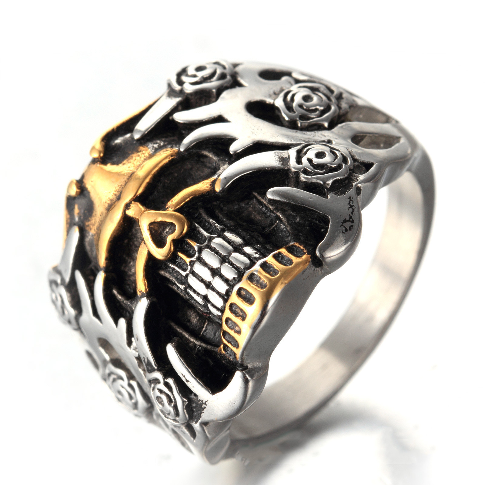Bague Crâne Roses — vue 5
