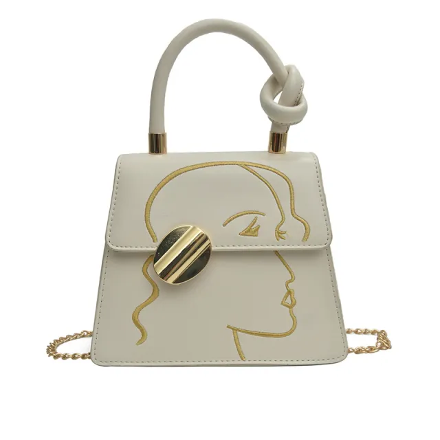Female Bag, Portable Messenger Bag, Western Style Chain Shoulder Bag White - Shop at LoveMi