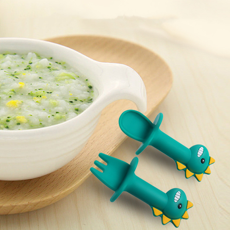 Supplementary Food Training Short Fork Spoon Children Tableware Set