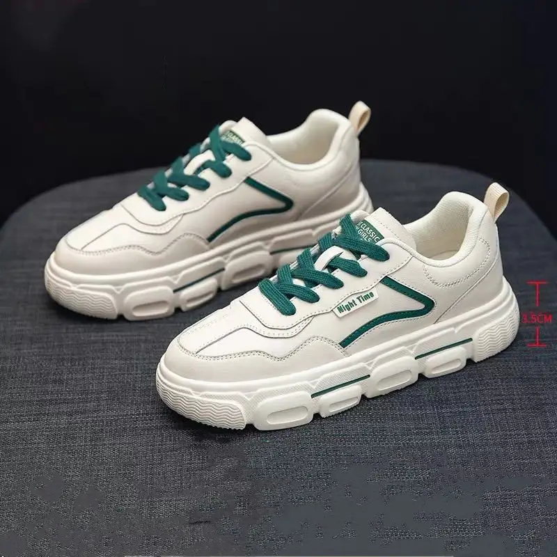Thick-Soled Net Surface Casual Small White Shoes