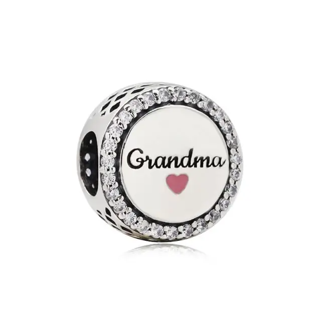 Grandma Family Tree Pink Love DIY Silver Charm Silver - Shop at LoveMi