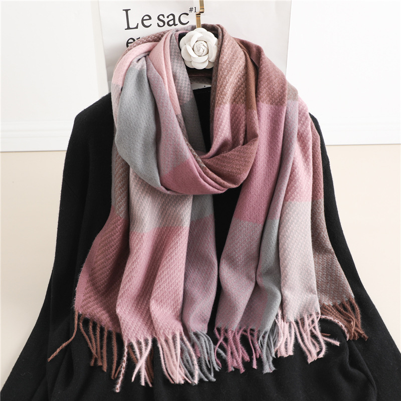 Color Matching Scarf Women's Tassel Casual Decorative Shawl
