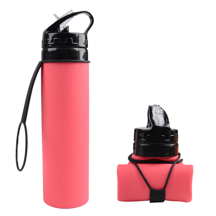 Mountaineering Folding Water Bag With Suction Nozzle Silica Gel Cup Red - Shop at LoveMi