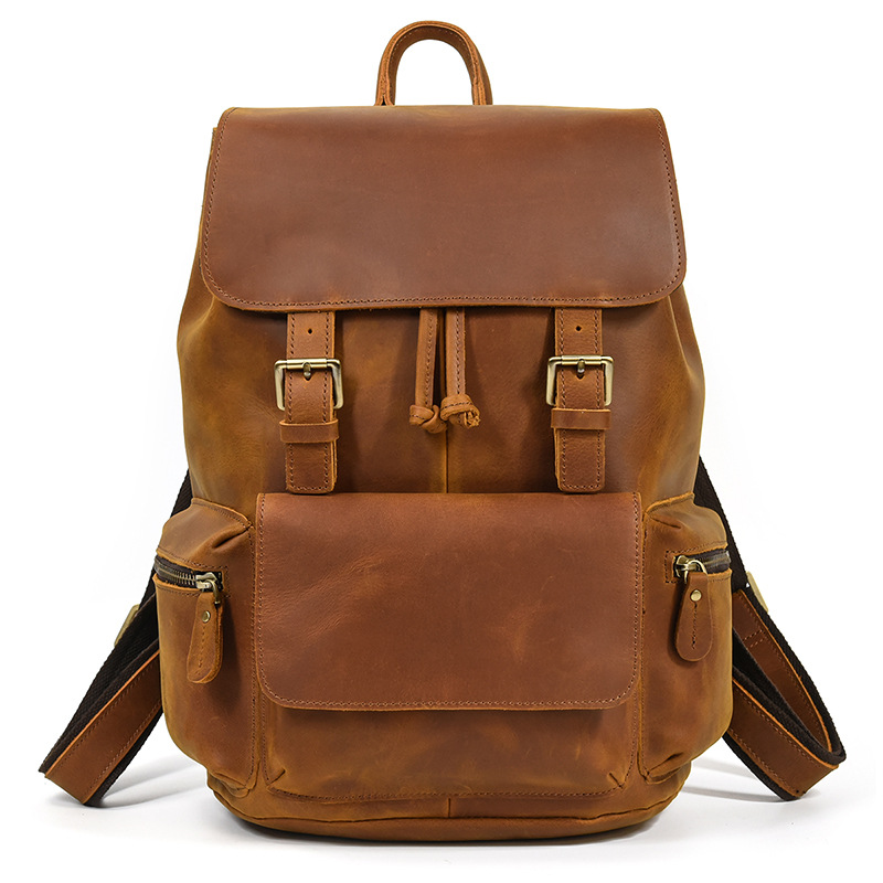 Men's Retro Casual Crazy Horse Leather Retro Ladies Backpack