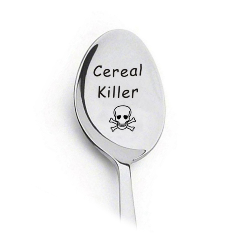 Couple Tableware Good Morning Stainless Steel Long Handle Spoons Lettering 14Style - Shop at LoveMi