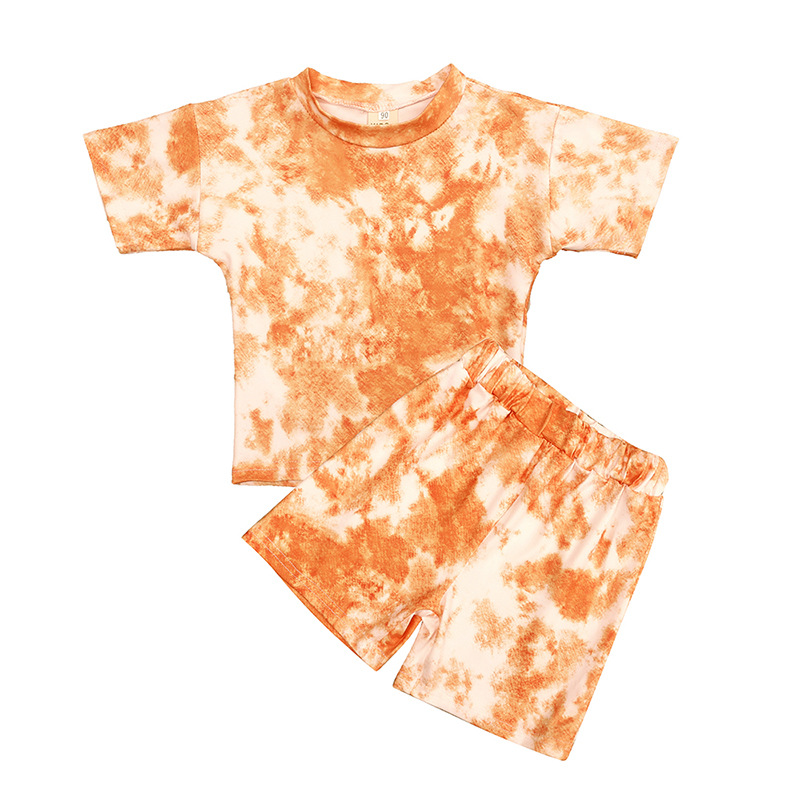 Summer Girls Tie-Dye T-Shirt Shorts Two-Piece Suit