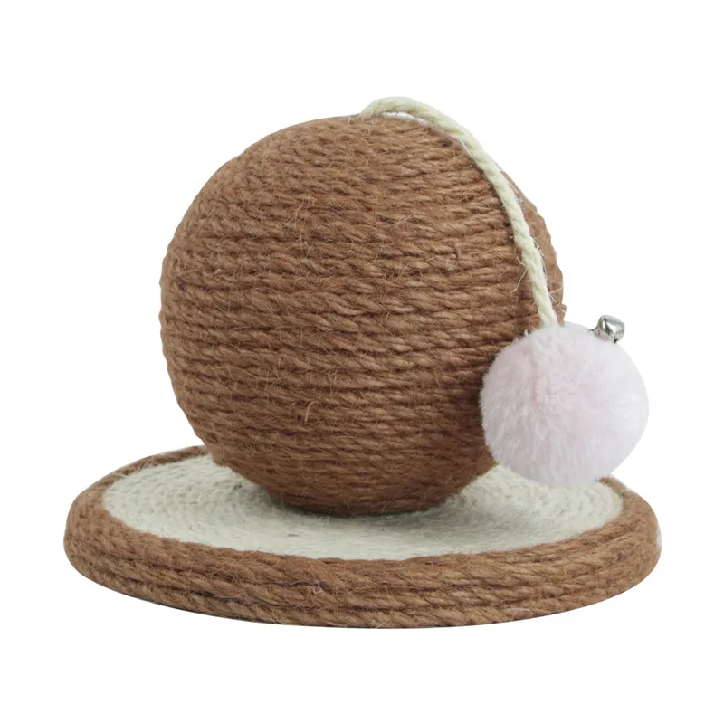 Cat Grabbing Board Sisal Grabbing Column Wear Resistant Round Grinding Grabbing Ball - Coffee
