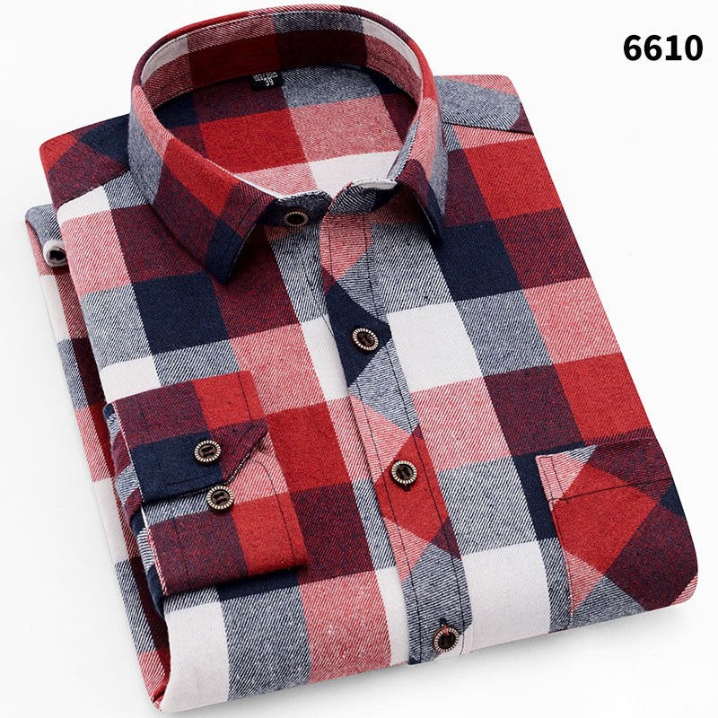 Men's Long Sleeve Plaid Fashion Casual Shirt