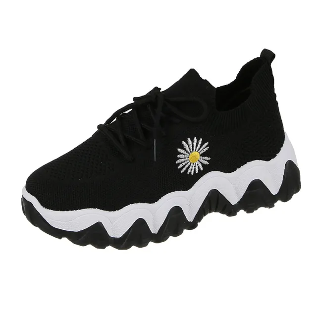 Flying Woven Mesh Small Daisy Sneakers Women Black - Shop at LoveMi