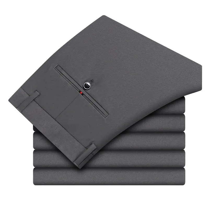 Middle-aged Men's Casual Loose Straight Black Trousers