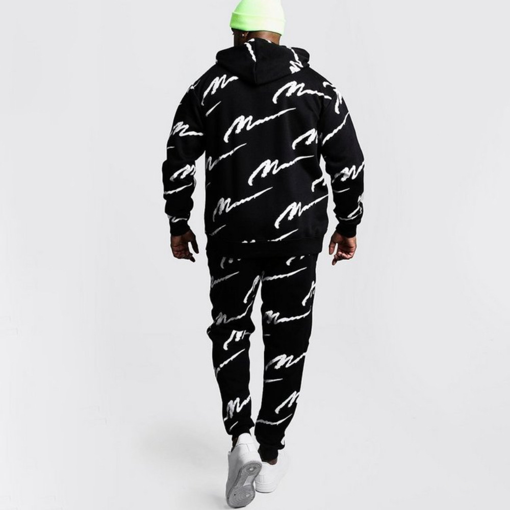 Spring and Autumn Hot Style Hooded 3D Printed Casual Sports Suit