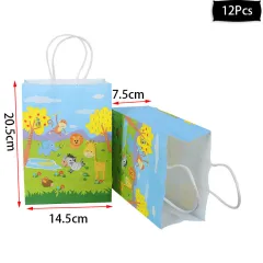 Jungle Animal Cartoon Paper Plate Disposable Tableware - Tote Bag - View 1