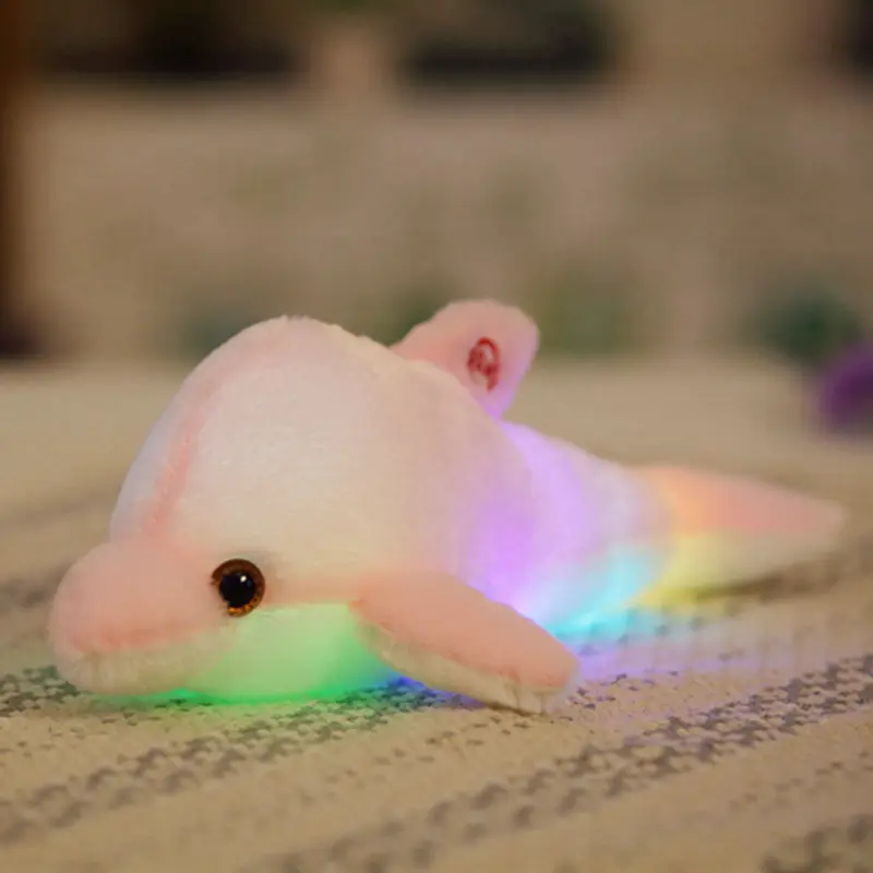 Luminous Series Small Doll Colorful Dolphin Plush Toy With Light