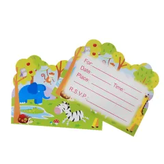 Jungle Animal Cartoon Paper Plate Disposable Tableware - Invitation Card - View 1