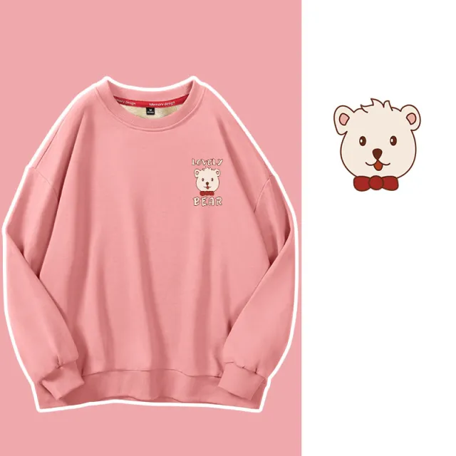 Women's Lamb Wool Plus Velvet Padded Sweater Pink - Shop at LoveMi